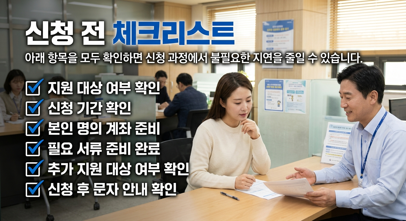 부담경감 크레딧 신청 전 체크리스트