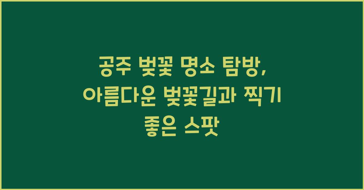 공주 벚꽃 명소