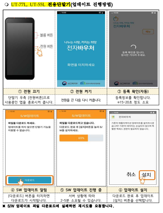 전용단말기 UT-77L, UT-55L 업데이트방법