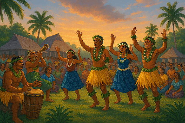타히로아의 춤과 노래가 가득한 섬의 축제 니우에 타히로아 축제 (섬문화,전통예술,공동체)