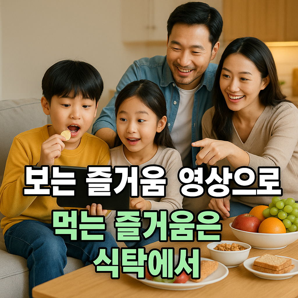 건강한 간식을 함께 나누는 가족