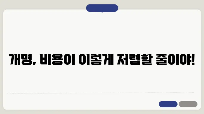 개명 신청 비용