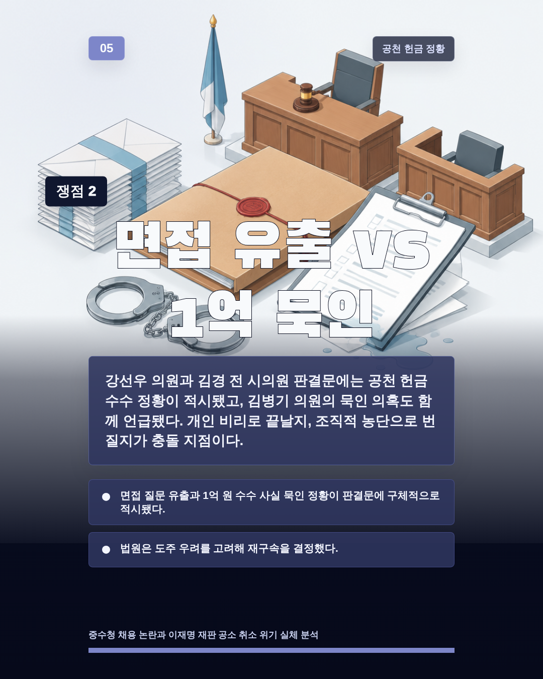 면접 유출 vs 1억 묵인