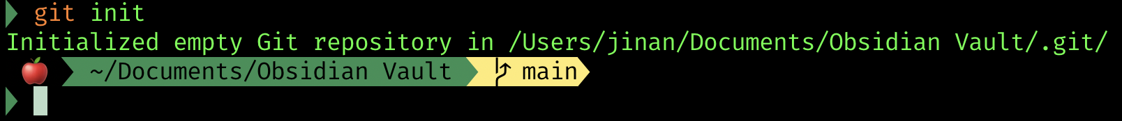 init 명령어 입력 후 반응