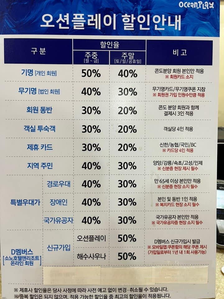 쏠비치 양양 오션플레이 할인