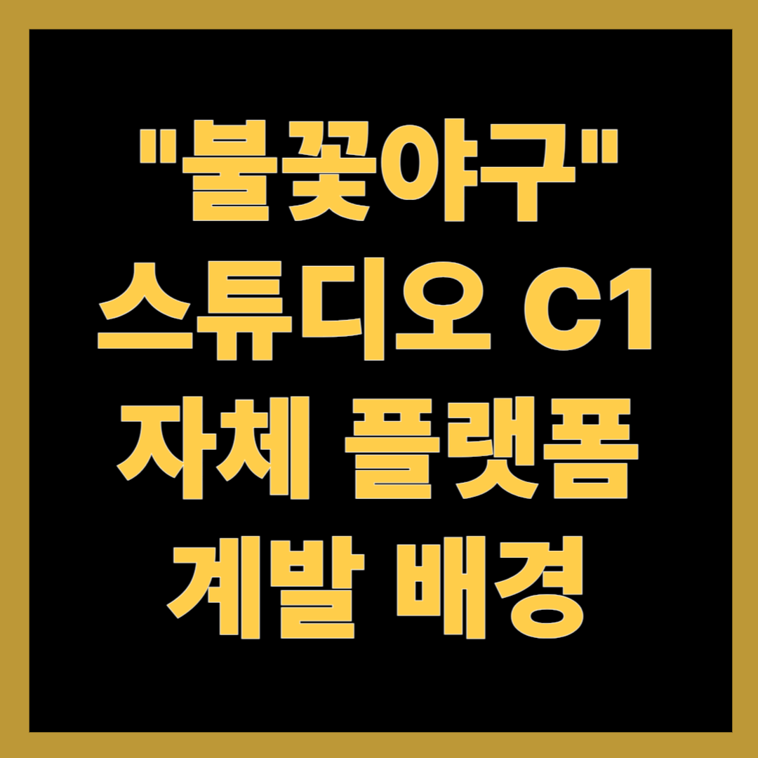 '불꽃야구’ 스튜디오 C1 자체 플랫폼 개방 배경