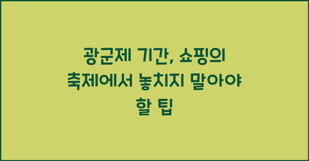 광군제 기간