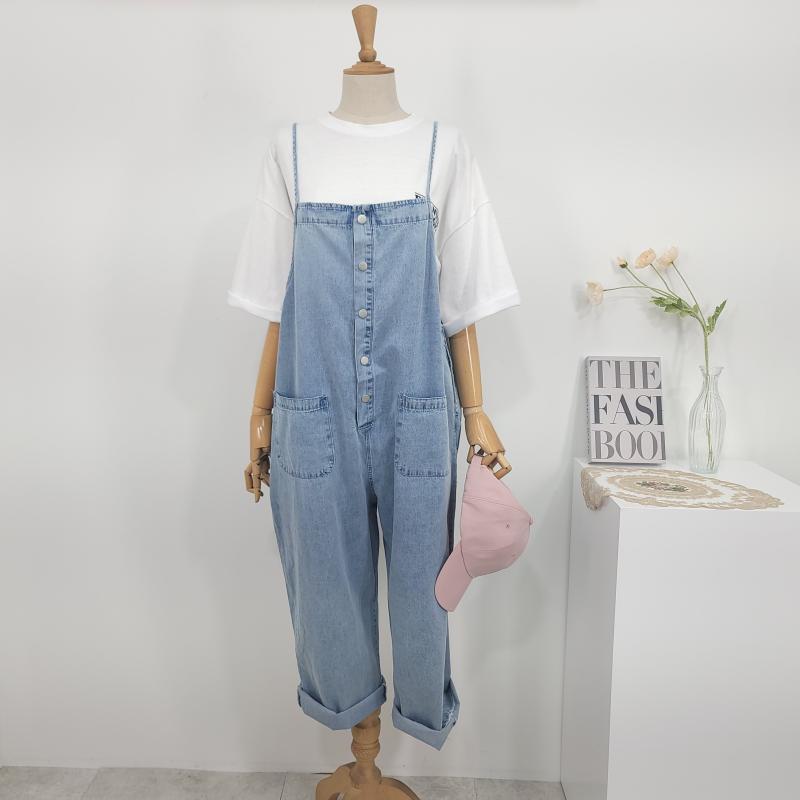 제인준 포플리 봄여름 청 점프슈트 멜빵바지