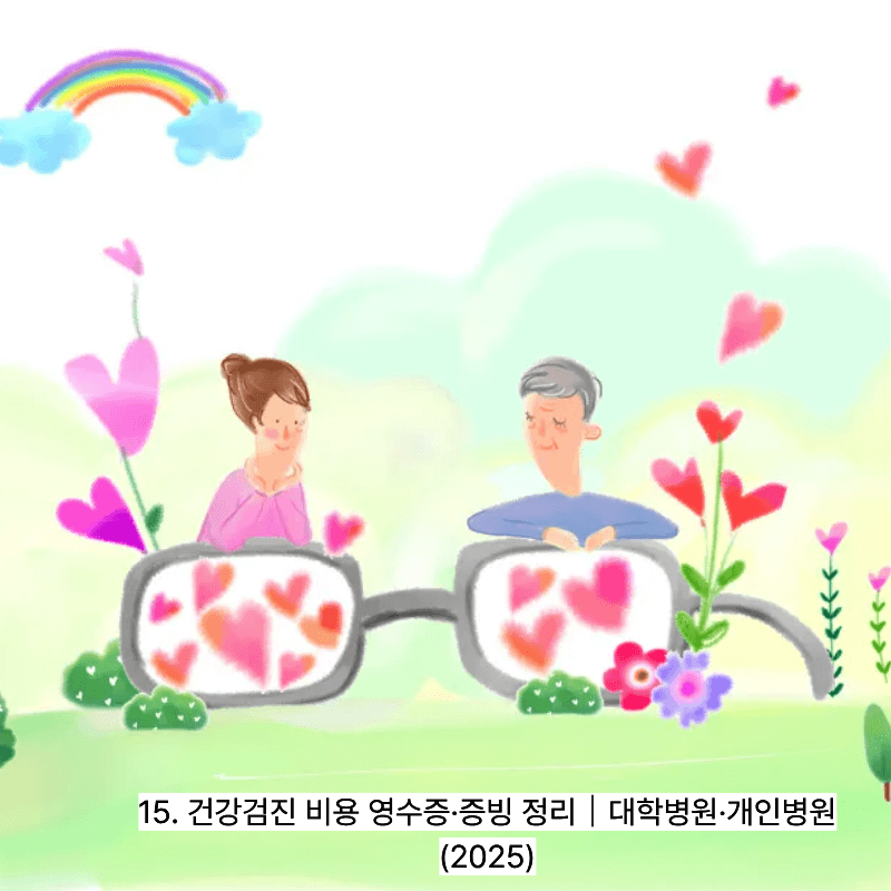 15. 건강검진 비용 영수증&middot;증빙 정리｜대학병원&middot;개인병원 (2025)