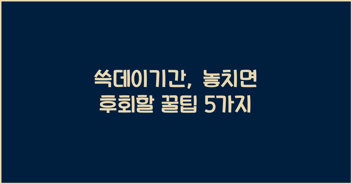 쓱데이기간
