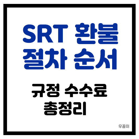 SRT 환불 수수료 및 규정 위약금 환불 절차 순서 총정리