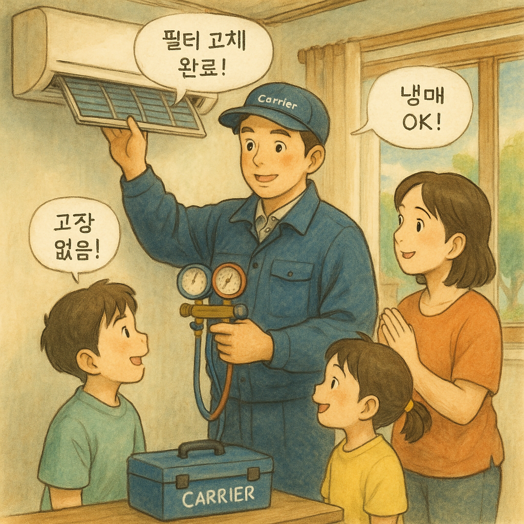 2025년- 캐리어- 에어컨- 사전점검- 방법