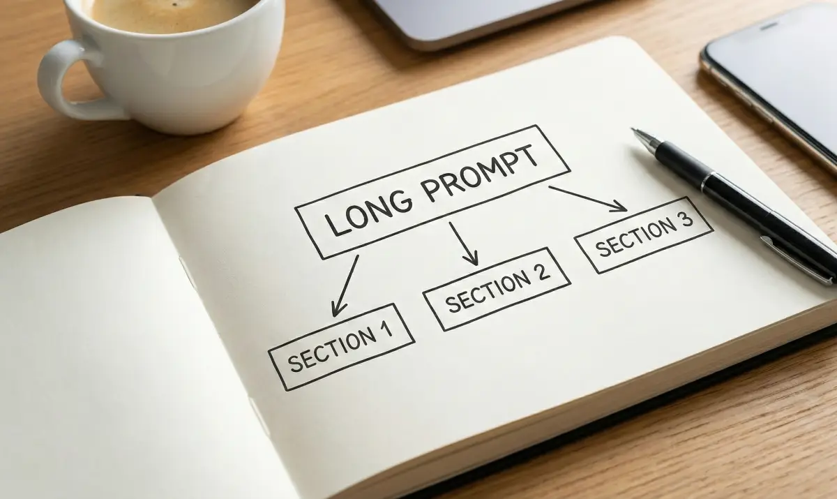 긴 질문을 여러 개로 나누어 질문하는 프롬프트 구조화 예시