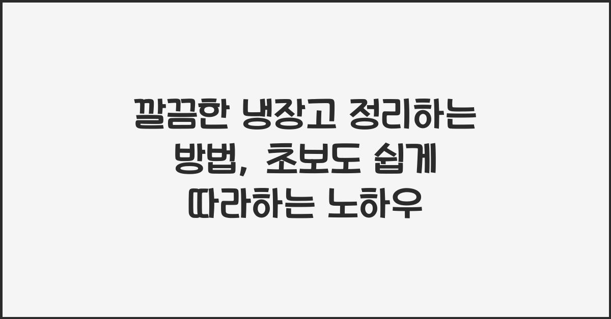 냉장고 정리하는 방법