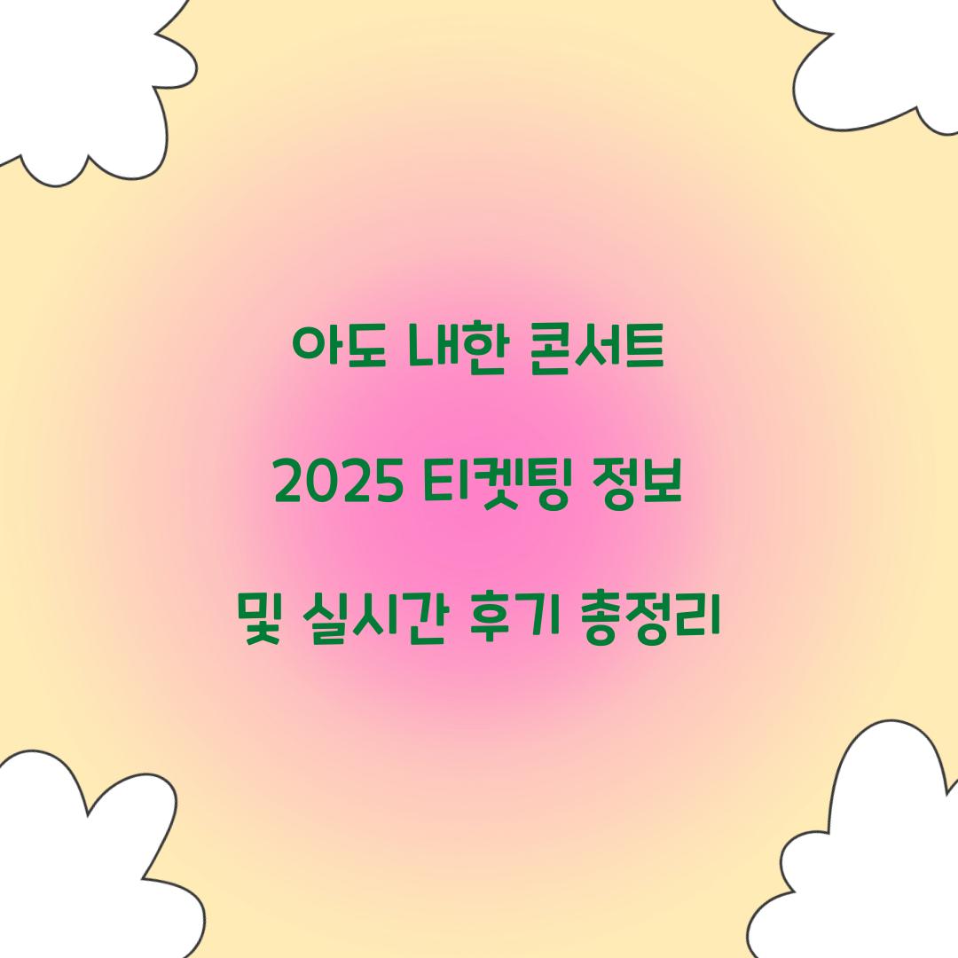 아도 내한 콘서트