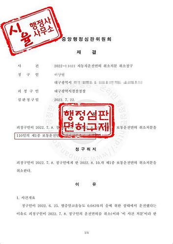 음주운전 면허정지