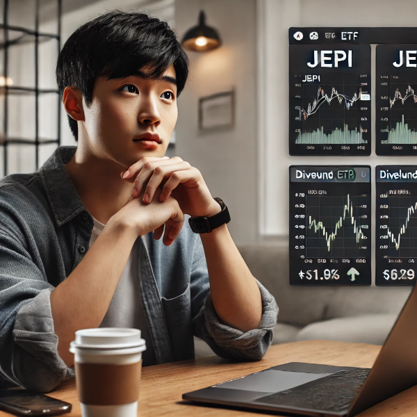 투자 리스크와 변동성 차이로 어느 ETF를 선택할지 고민하는 청년