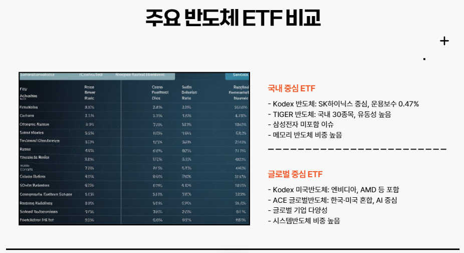 주요 반도체 ETF 비교