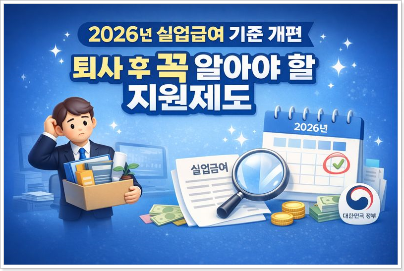 2026년 실업급여 기준 개편 퇴사 후 꼭 알아야 할 지원제도