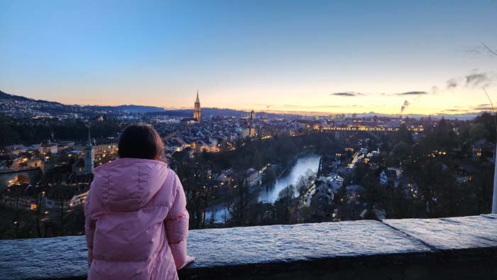 베른 장미공원에서 보이는 야경