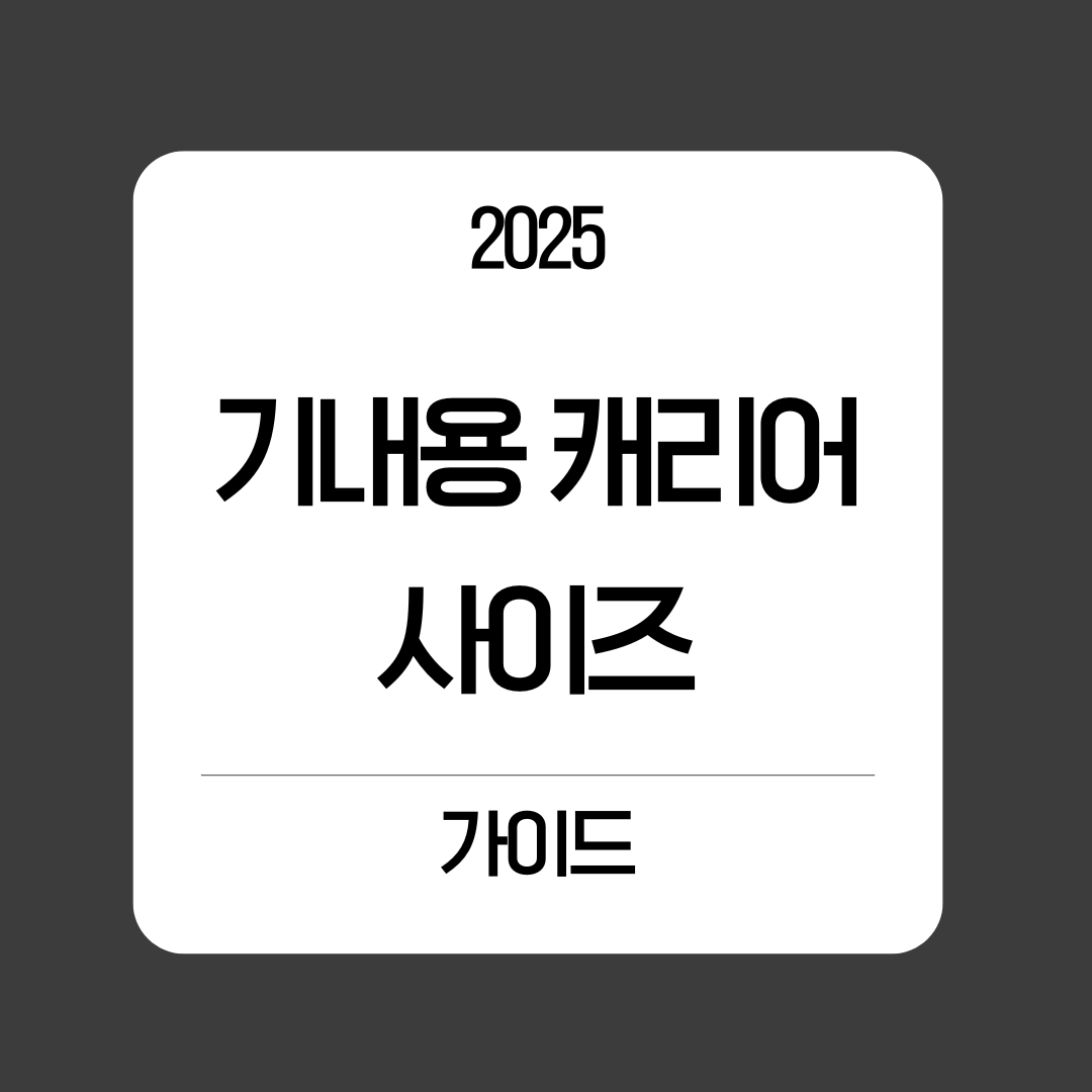 기내용 캐리어 사이즈 완벽 가이드 ❘ 항공사별 규정 + 인치별 비교 (2025년 최신)