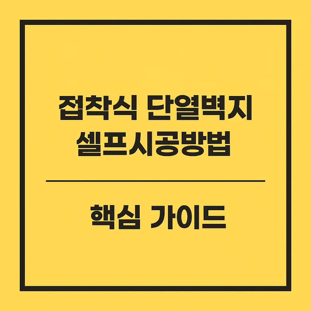 접착식 단열벽지 셀프시공방법, 꼭 알아야 할 핵심 가이드