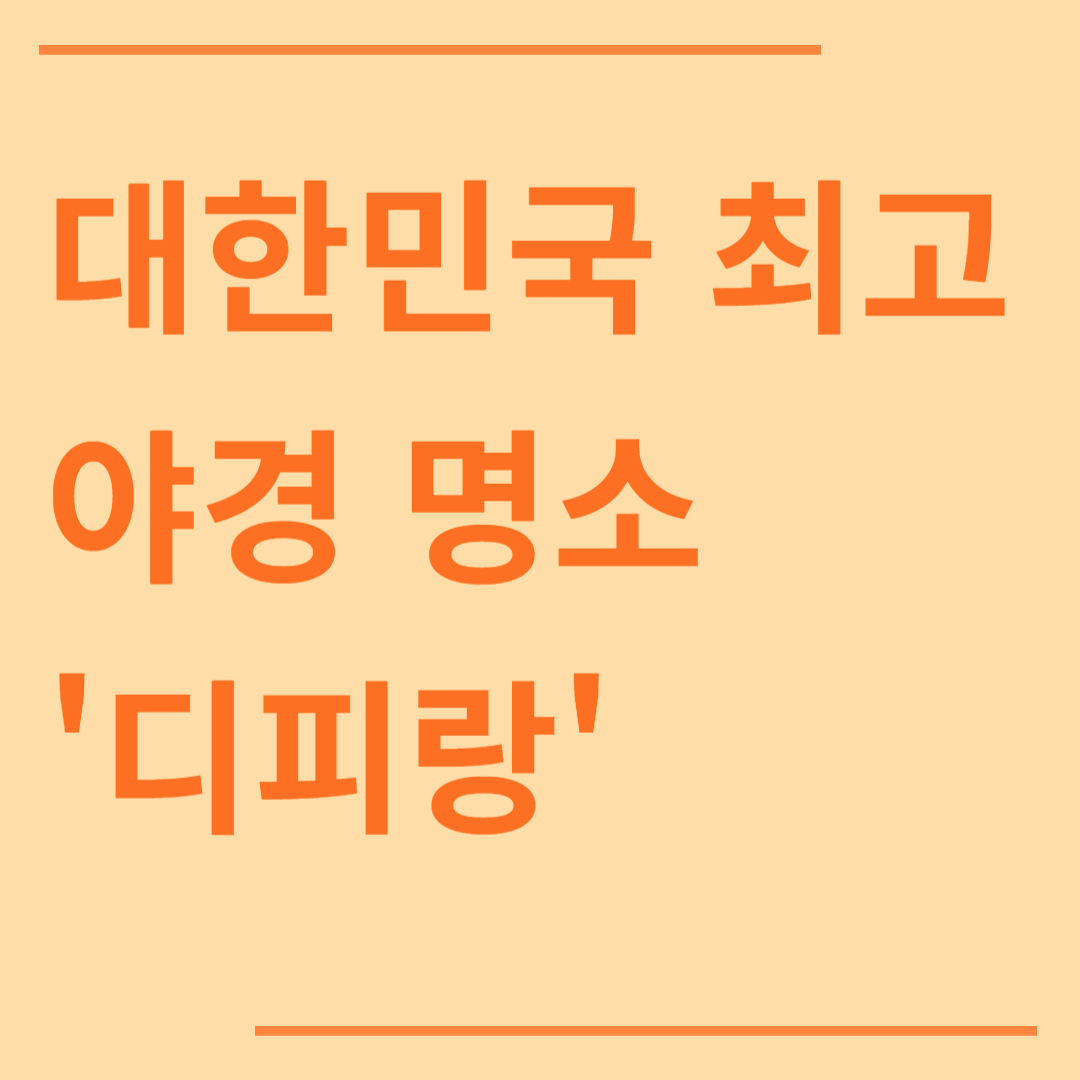 대한민국 최고의 야경 명소 '디피랑'