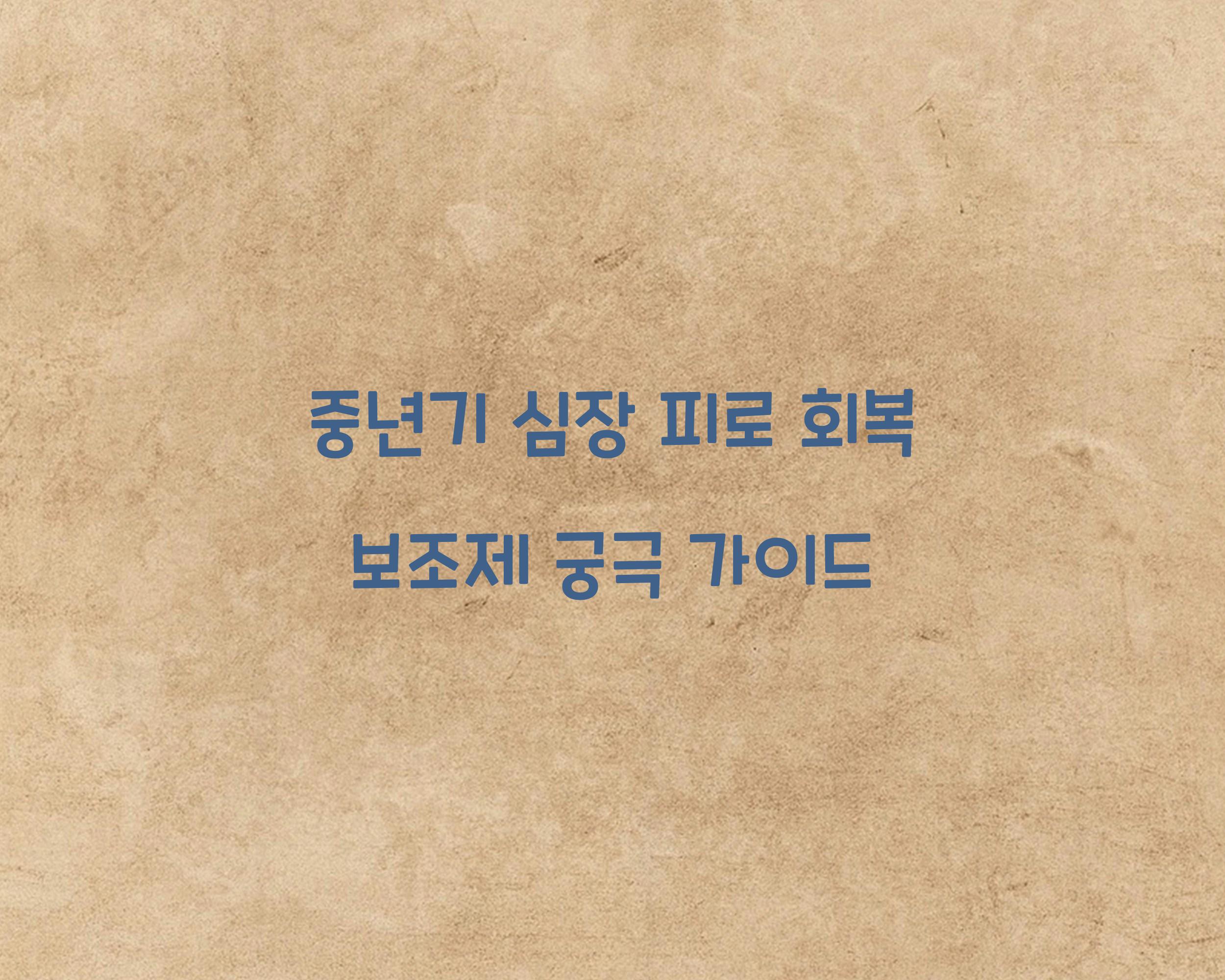 중년기 심장 피로 회복 보조제