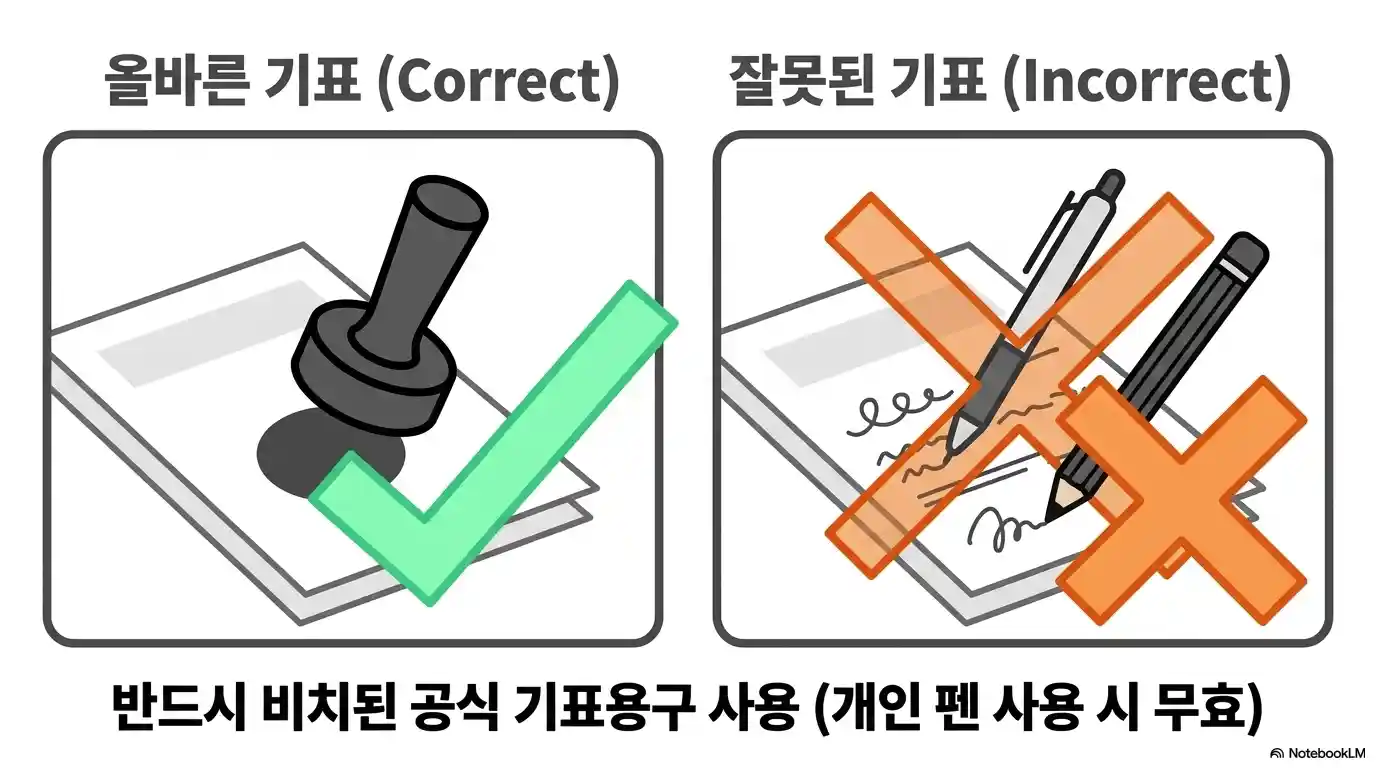 올바른 기표와 잘못된 기표 예시
