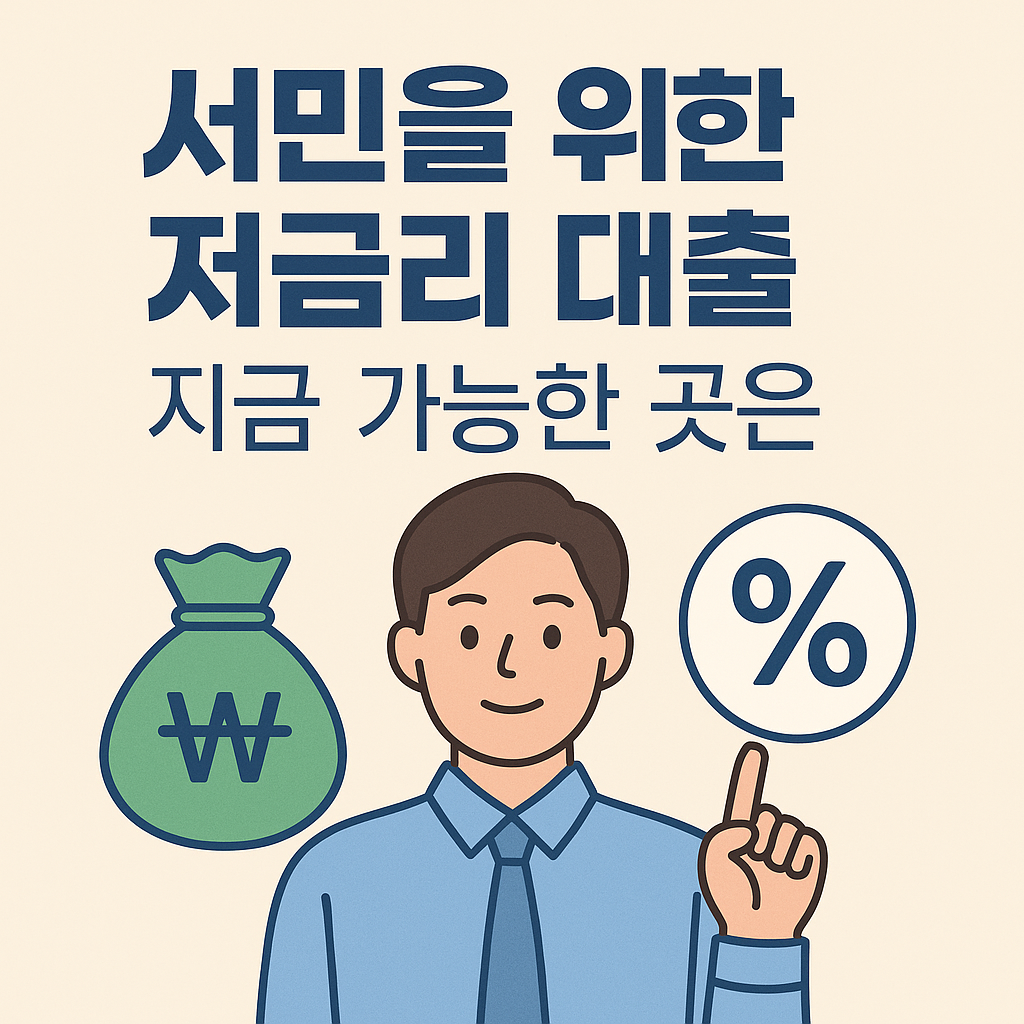 지금 가능한 서민 대상 저금리 대출 총정리 포스터 이미지