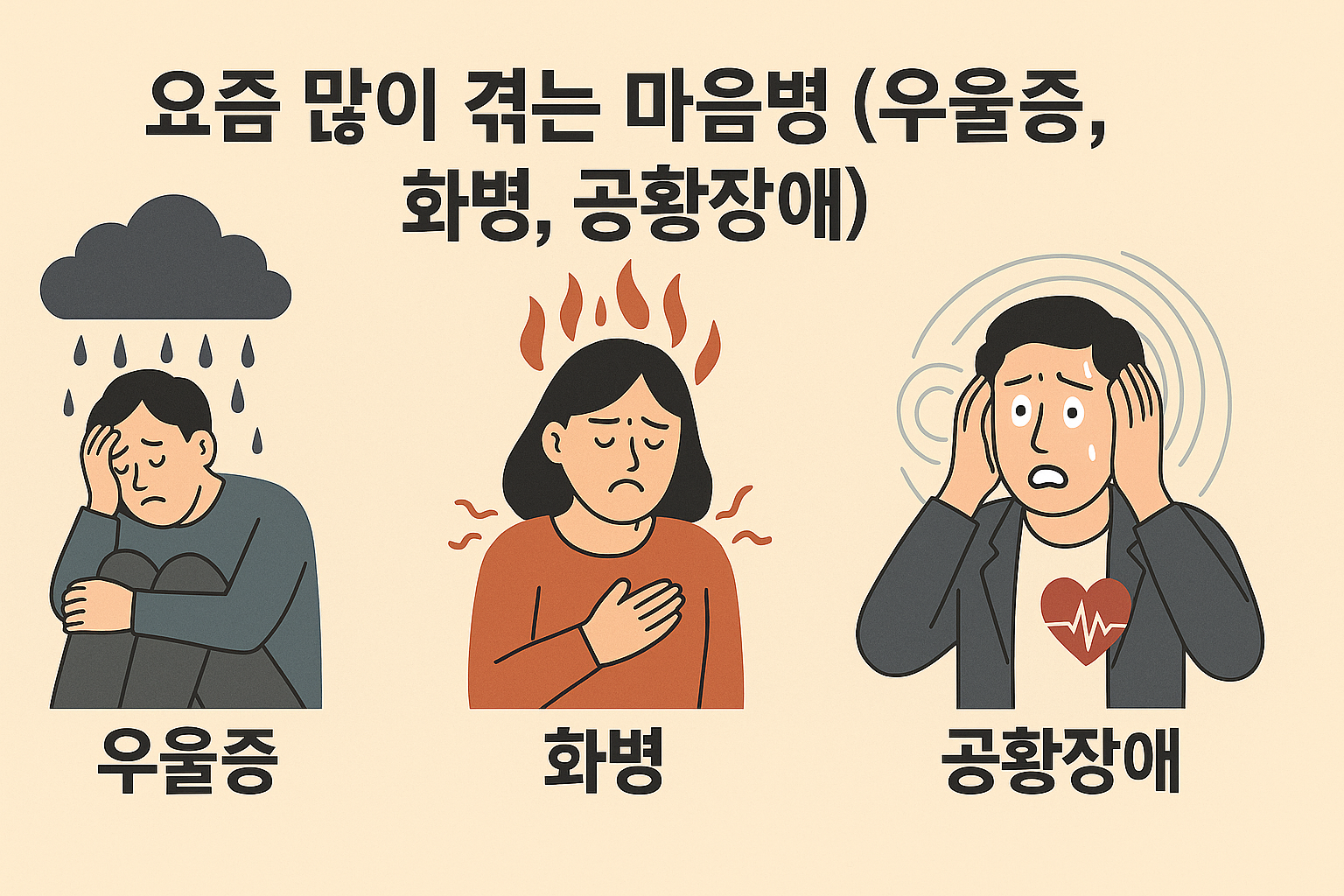 "요즘 많이 겪는 마음병"에 대한 이미지입니다.