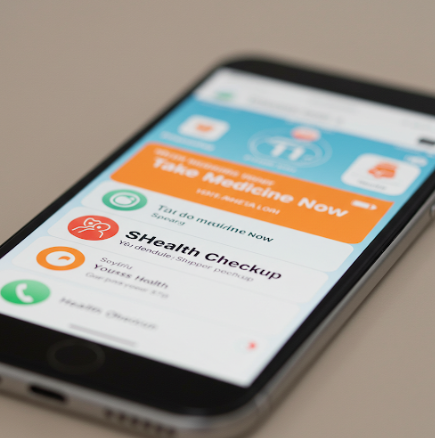 스마트폰 알림 기능 활용, 약 복용 & 건강 검진 알림 관련 사진