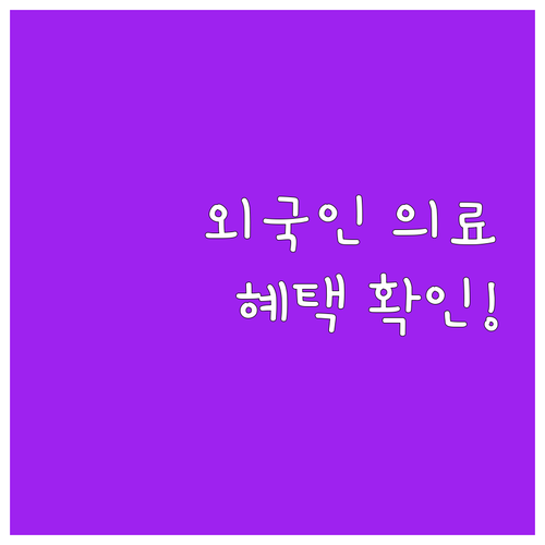 2025 외국인 의료지원, 몰라서 못..