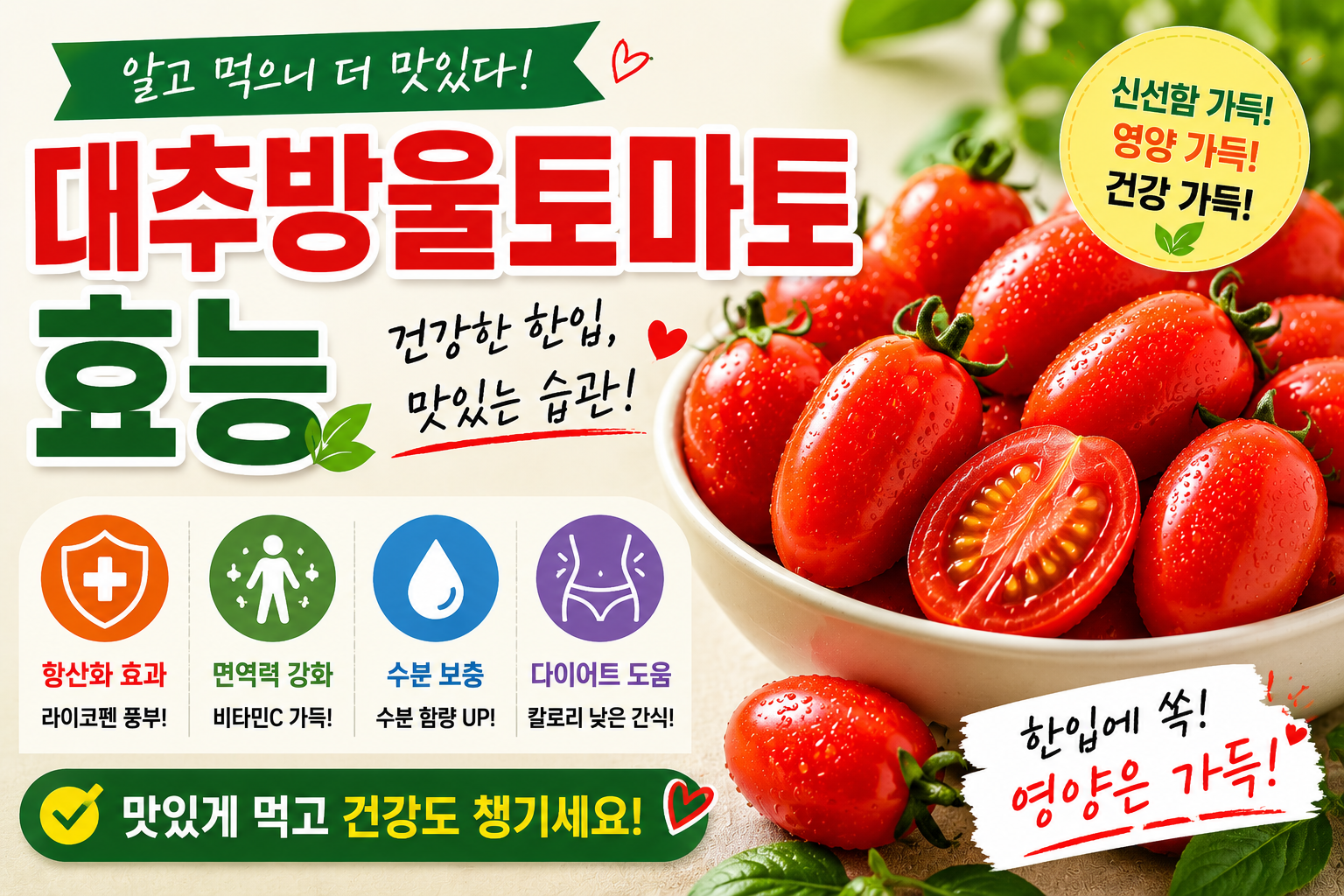 대추방울토마토 효능, 알고 먹으니 더 맛있다