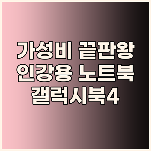 가성비 끝판왕? 갤럭시북4, 대학생 ..