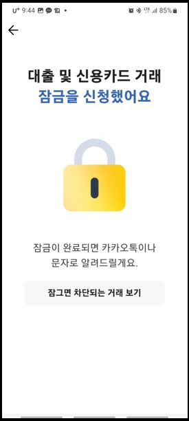 카카오뱅크 여신거래 안심차단 서비스 신청방법