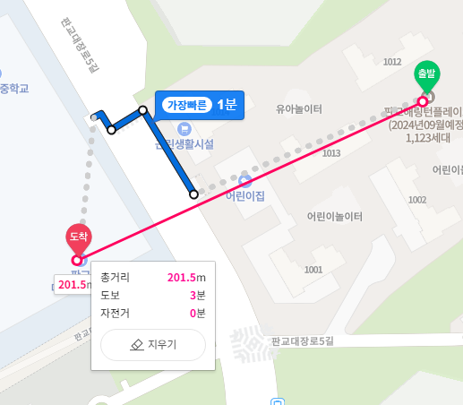 성남판교대장A-10블록 초등학교 거리 걸어서 1분