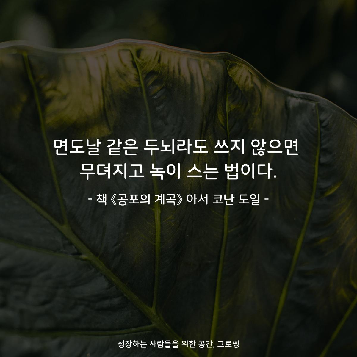 면도날 같은 두뇌라도 쓰지 않으면
무뎌지고 녹이 스는 법이다.