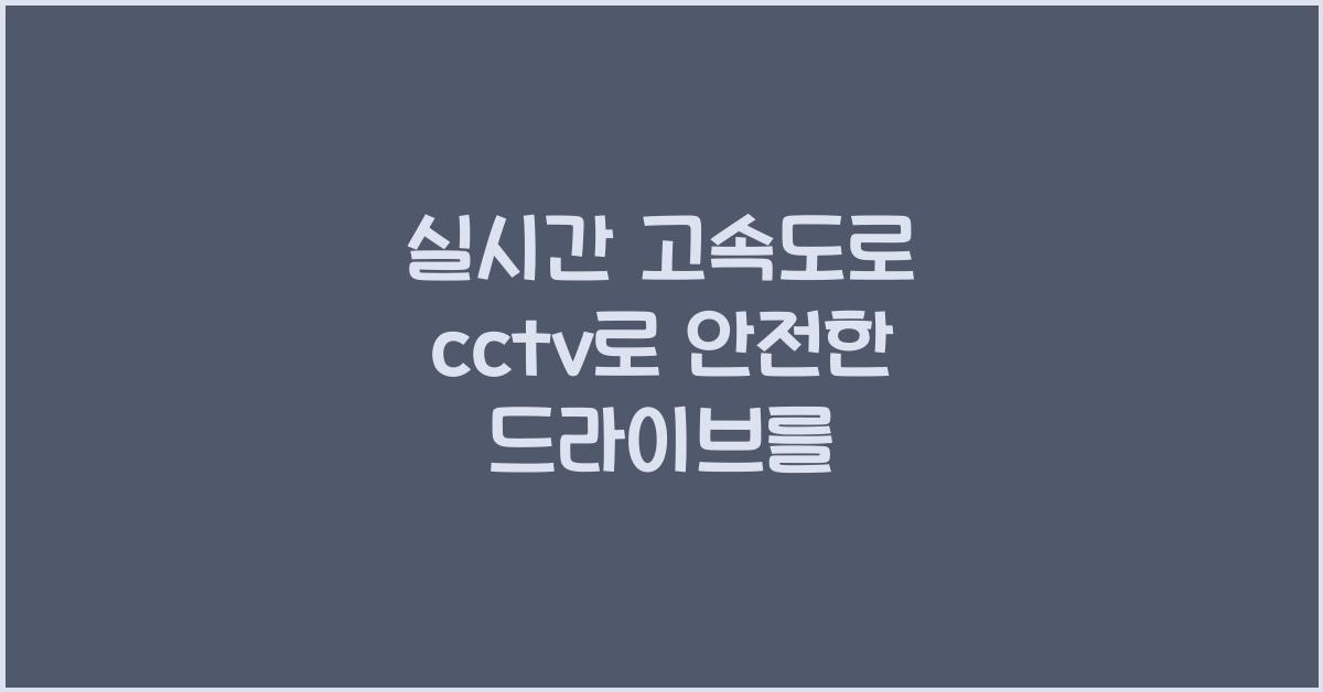 실시간 고속도로 cctv