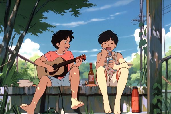 애니메이션 이미지(두사람이 벤츠에 있는 모습)