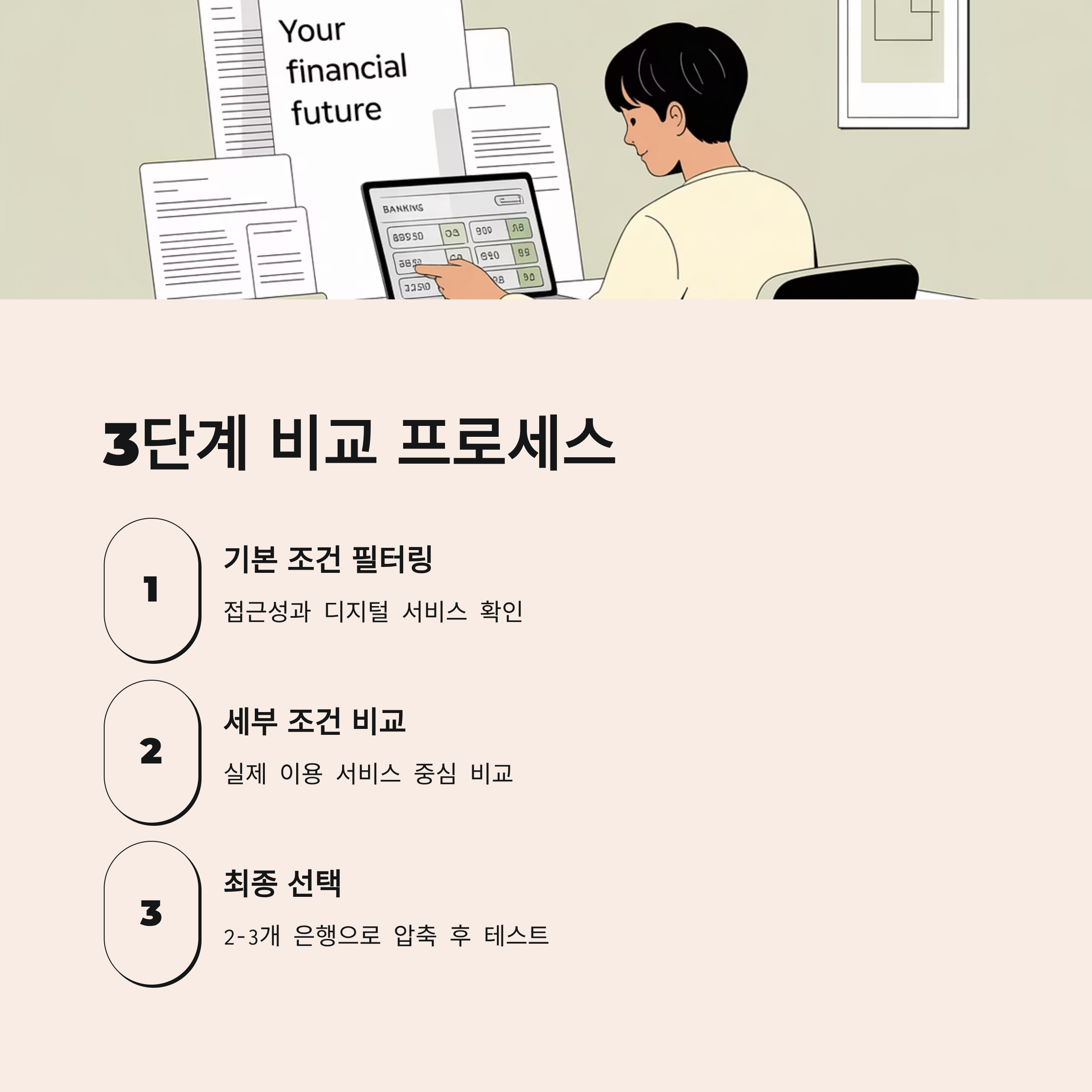주거래 은행 3단계 비교 프로세스