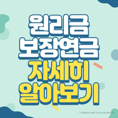 원리금 보장 연금 자세히 알아보기 썸네일