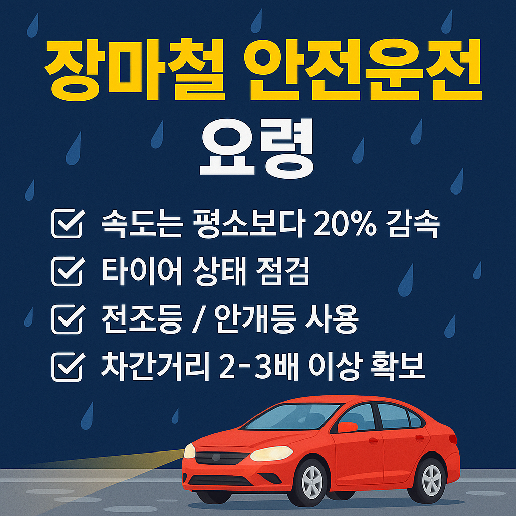 장마철 안전운전 요령 총정리 (빗길 운전 사고 예방 필수 팁 10가지) 관련 사진