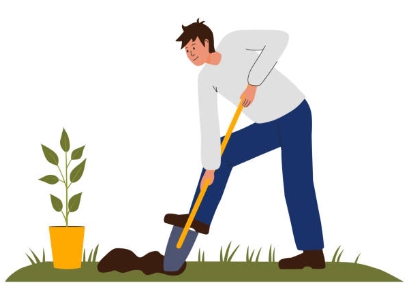 초보자이지만 배운데로 꽃 관리에 집중하는 모습