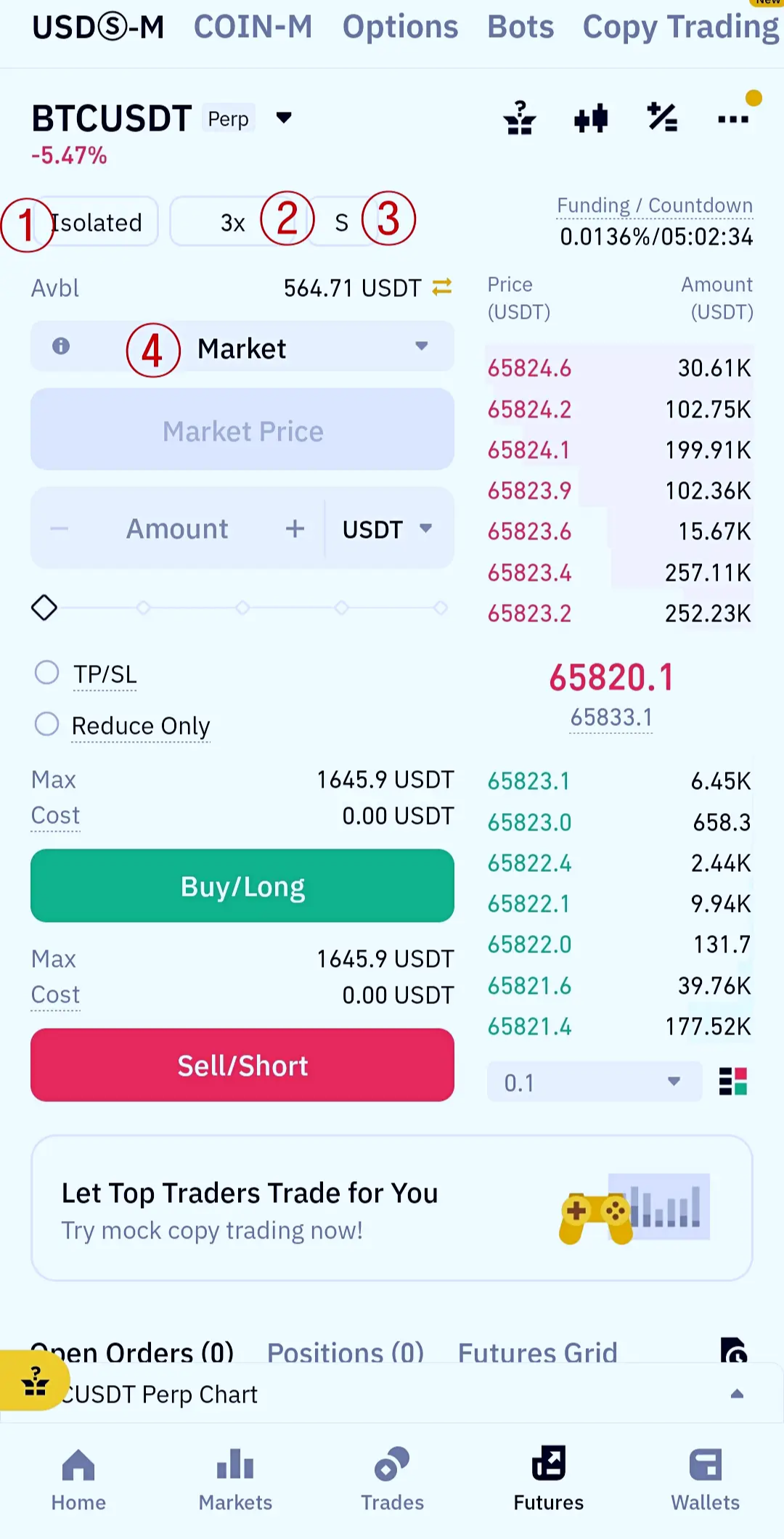 Binance cross, Isolated