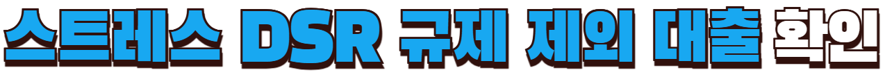 스트레스 DSR 규제 제외 상품 확인하기