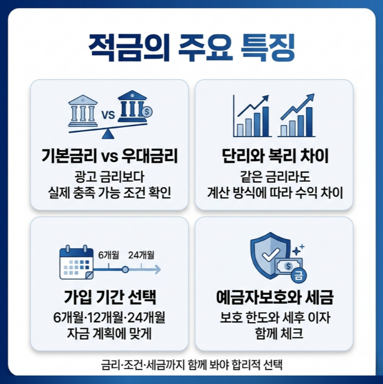 적금의 주요 특징
