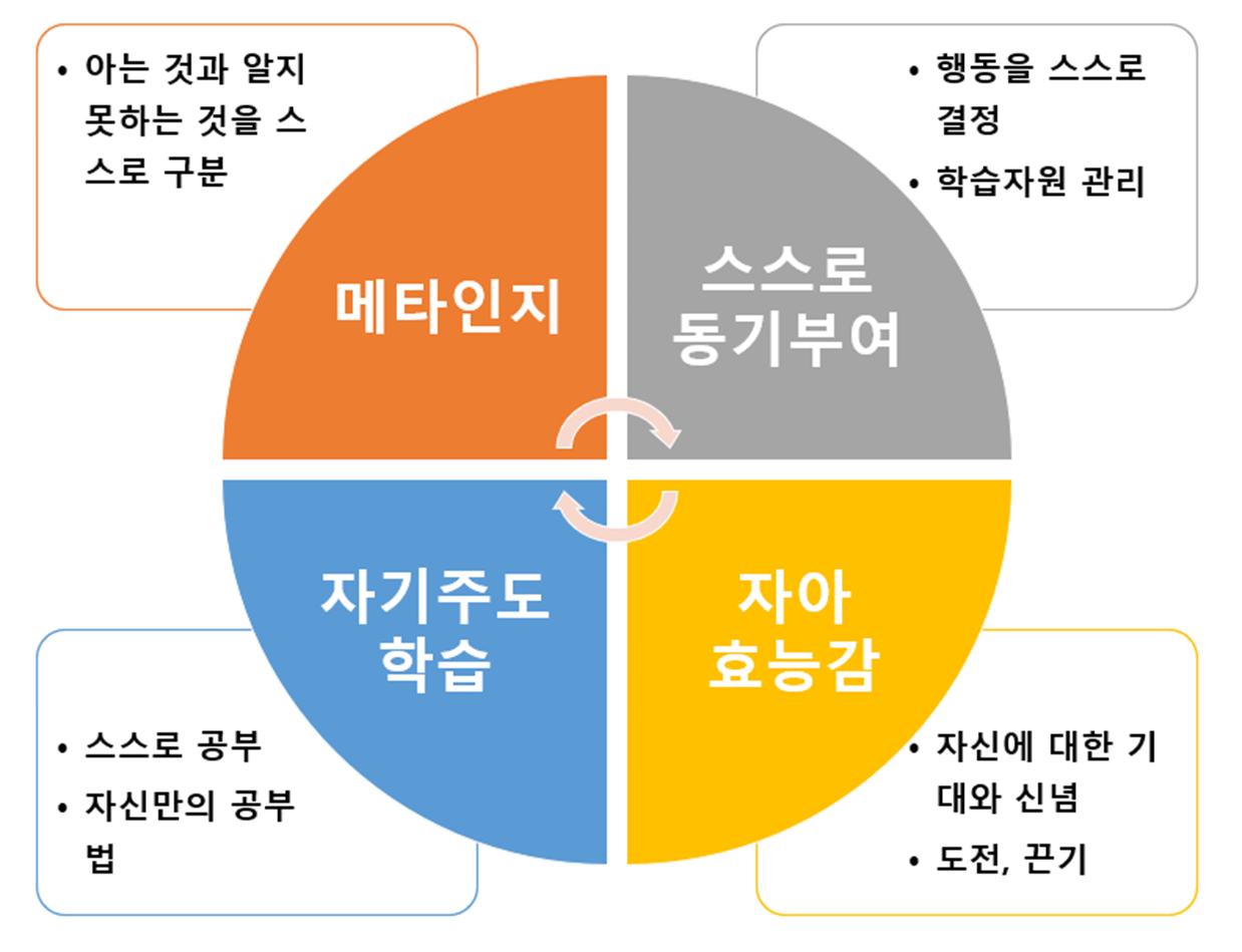 메타인지가 공부에 주는 영향 도식화