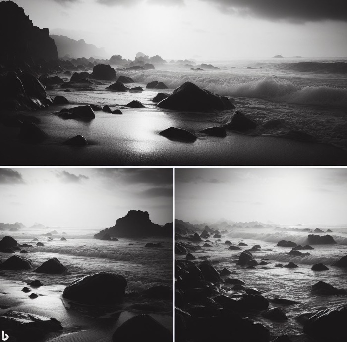 바다의 밀물과 썰물(made by Bing)