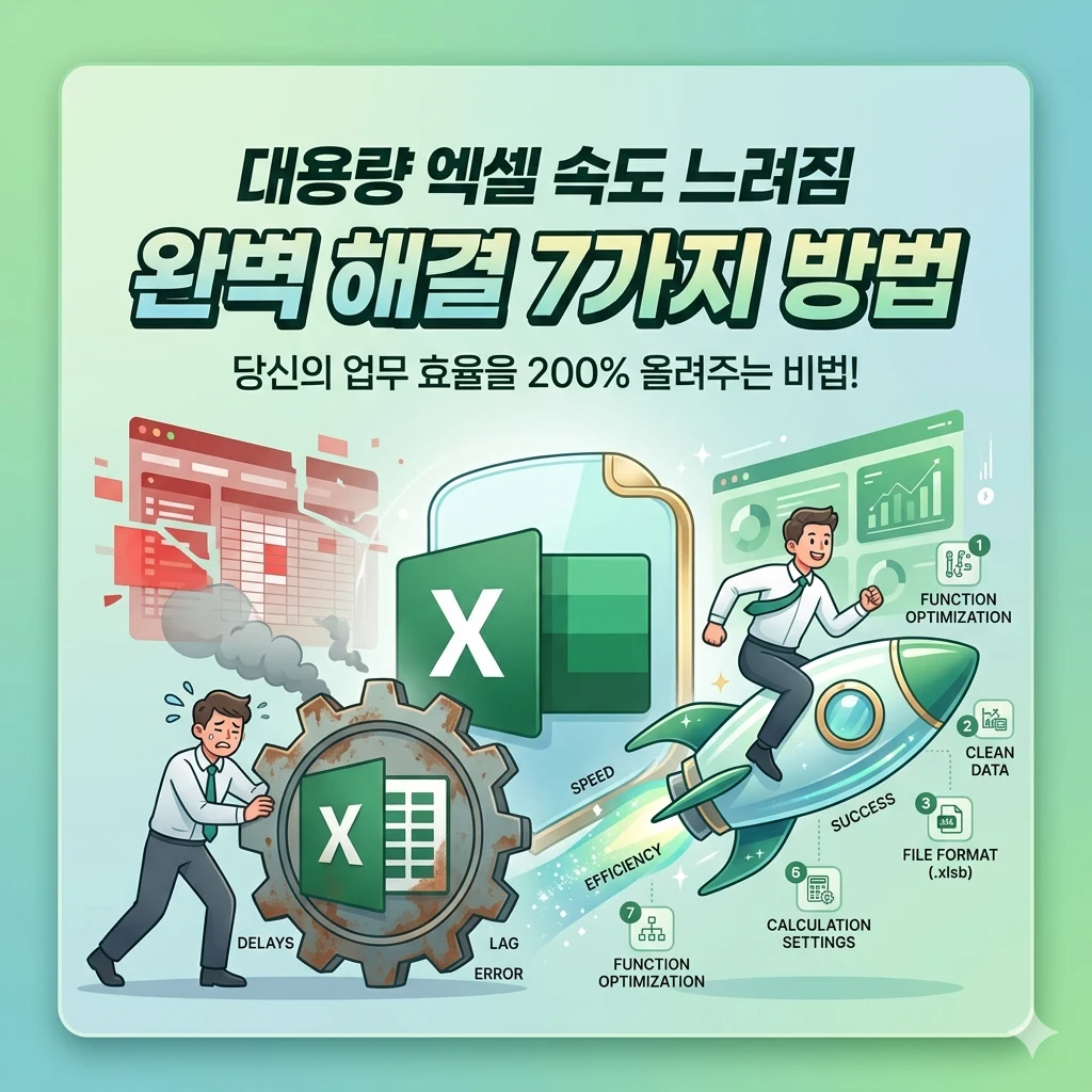 대용량 엑셀 파일 속도 느려짐 해결 방법 7가지